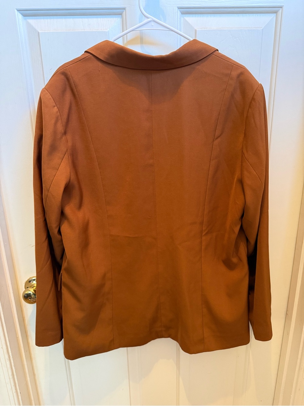 Women's Single-Button Rust Blazer Jacket - Picture 3 of 3